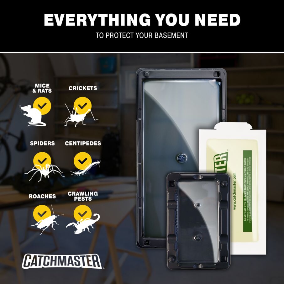Basement Pest Control Kit with Glue Boards and Trays Basement Pest Control Kit with Glue Boards and Trays