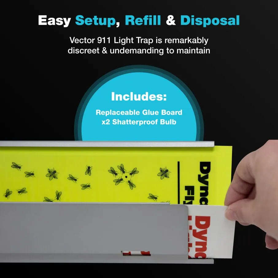Step-by-step guide to setup, refill, and dispose of light attractant fly trap glue boards Step-by-step guide to setup, refill, and dispose of light attractant fly trap glue boards