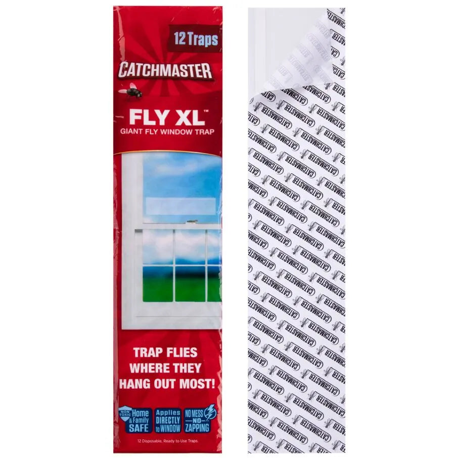 Catchmaster Fly Ribbon, Bug & Fly Traps for Indoors and Outdoors, Premium Sticky Adhesive Fruit Fly & Gnat Hanging Strips, Bulk