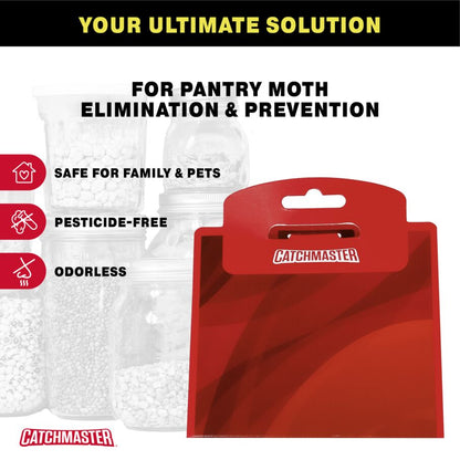 Catchmaster Pantry Moth Traps, 6-pack for kitchen pantry, storage cabinets, and food storage areas