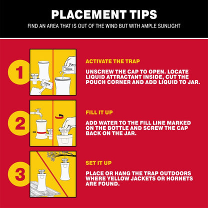 Yellow Jacket Hornet Bee & Wasp Jar Traps