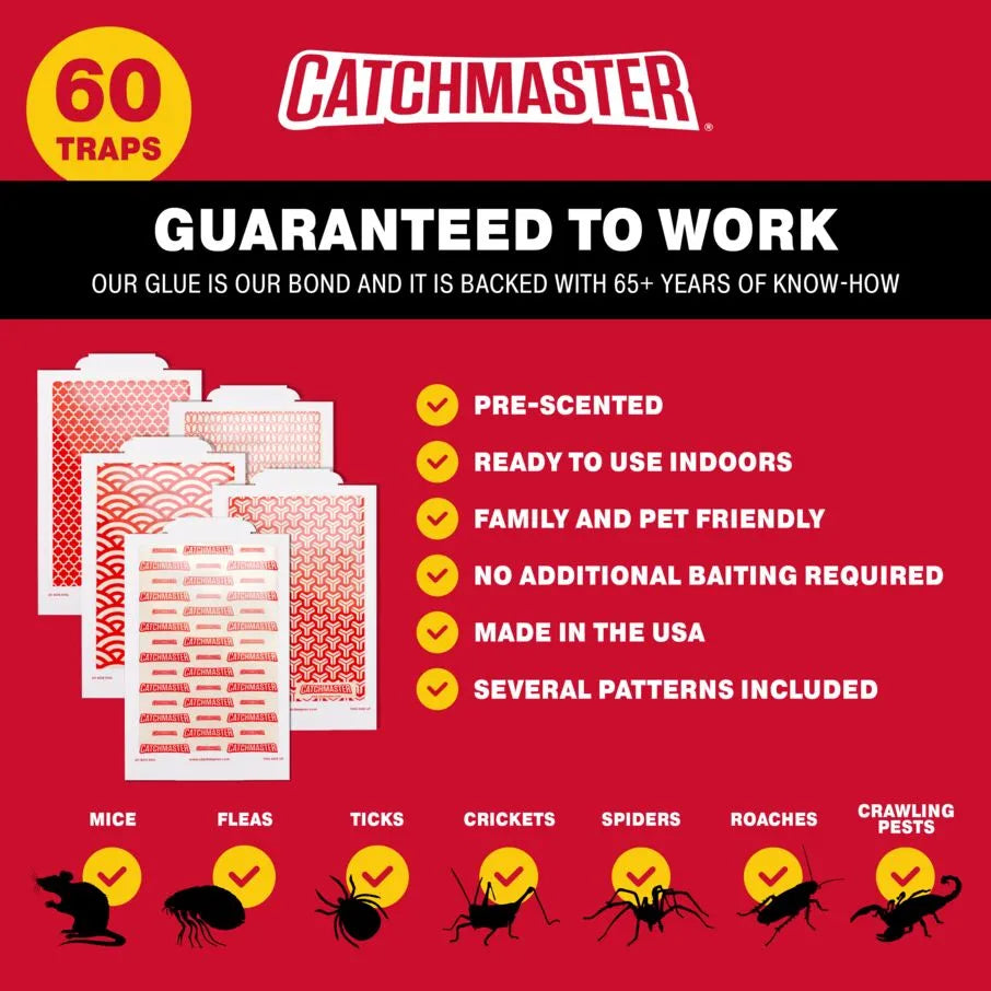 Catchmaster 72TC - Mouse Glue Boards - Catches Mice- 12 Glue Boards - Ap&g, White